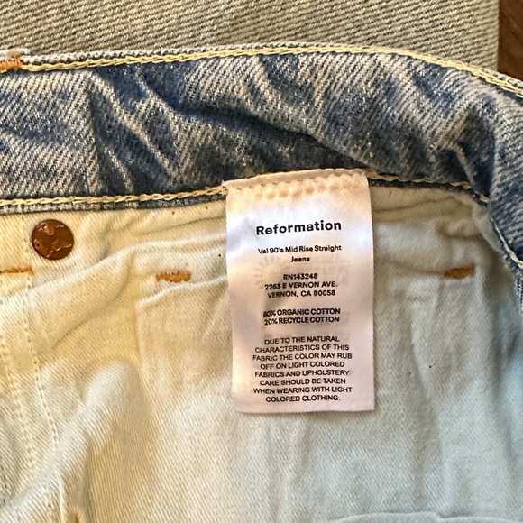 Reformation Val 90’s Mid Rise Straight Jeans Rigid Denim - Picture 6 of 10